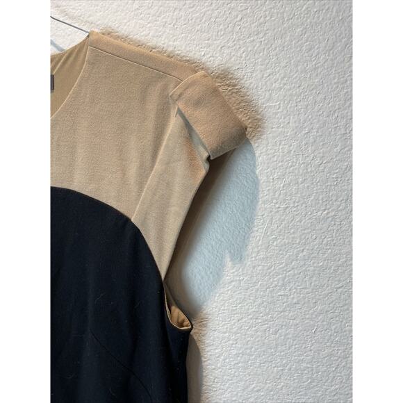 Vince Camuto, Black / Tan Sleeveless Short Dress, Size 6 - Picture 3 of 4